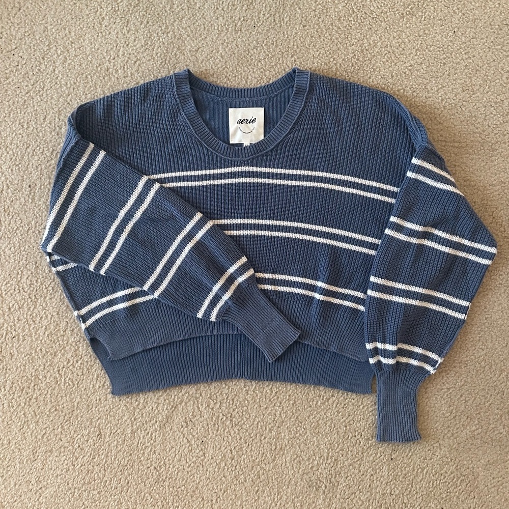 Aerie blue and white stripped sweater